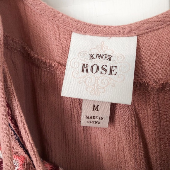 Boho Dusty Pink Embroidered Top - Picture 5 of 5